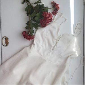 White cutout strappy skater dress with petticoat